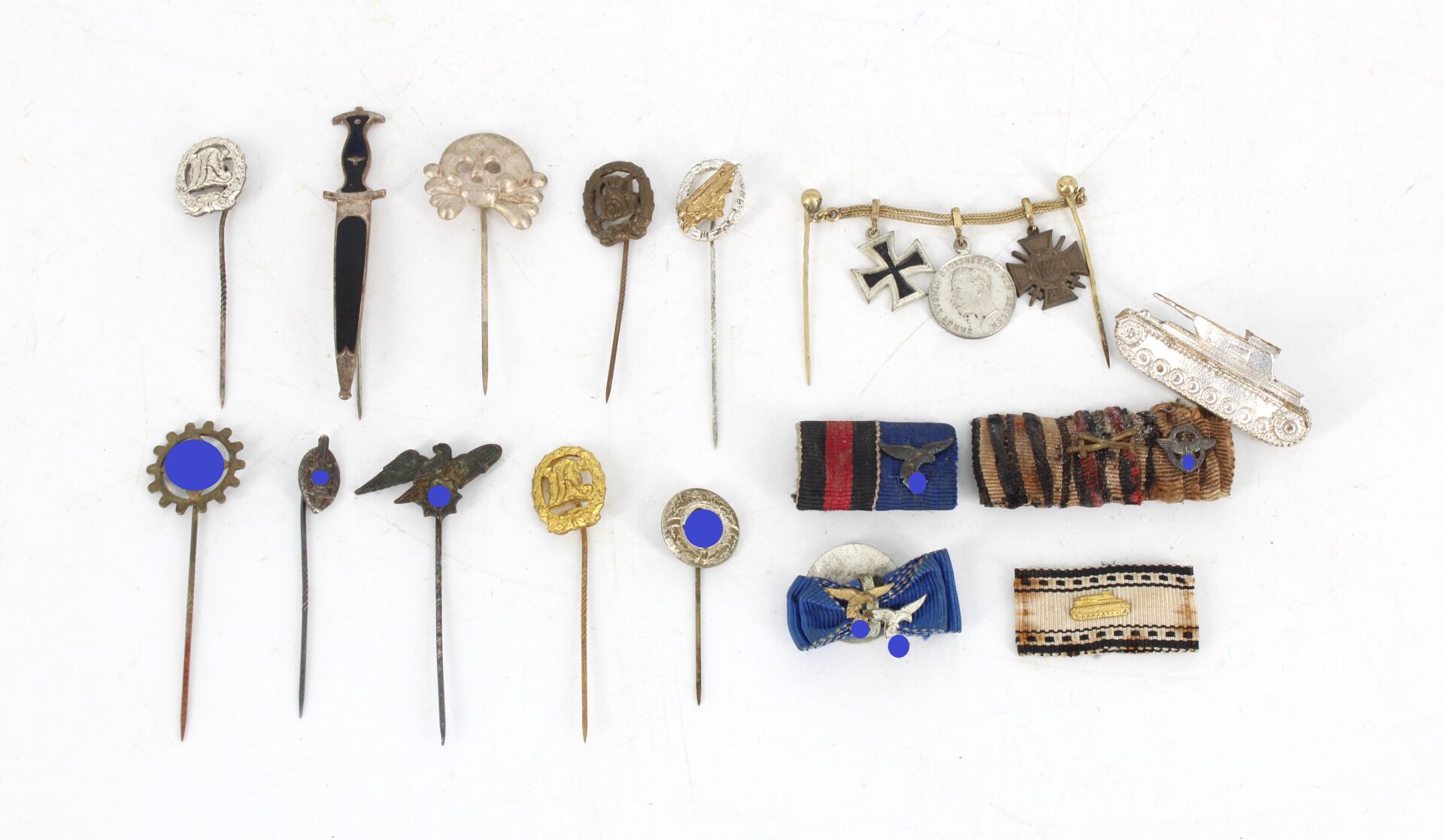 Lot d'épingles de cravate & barrettes de rappel - Wehrmacht