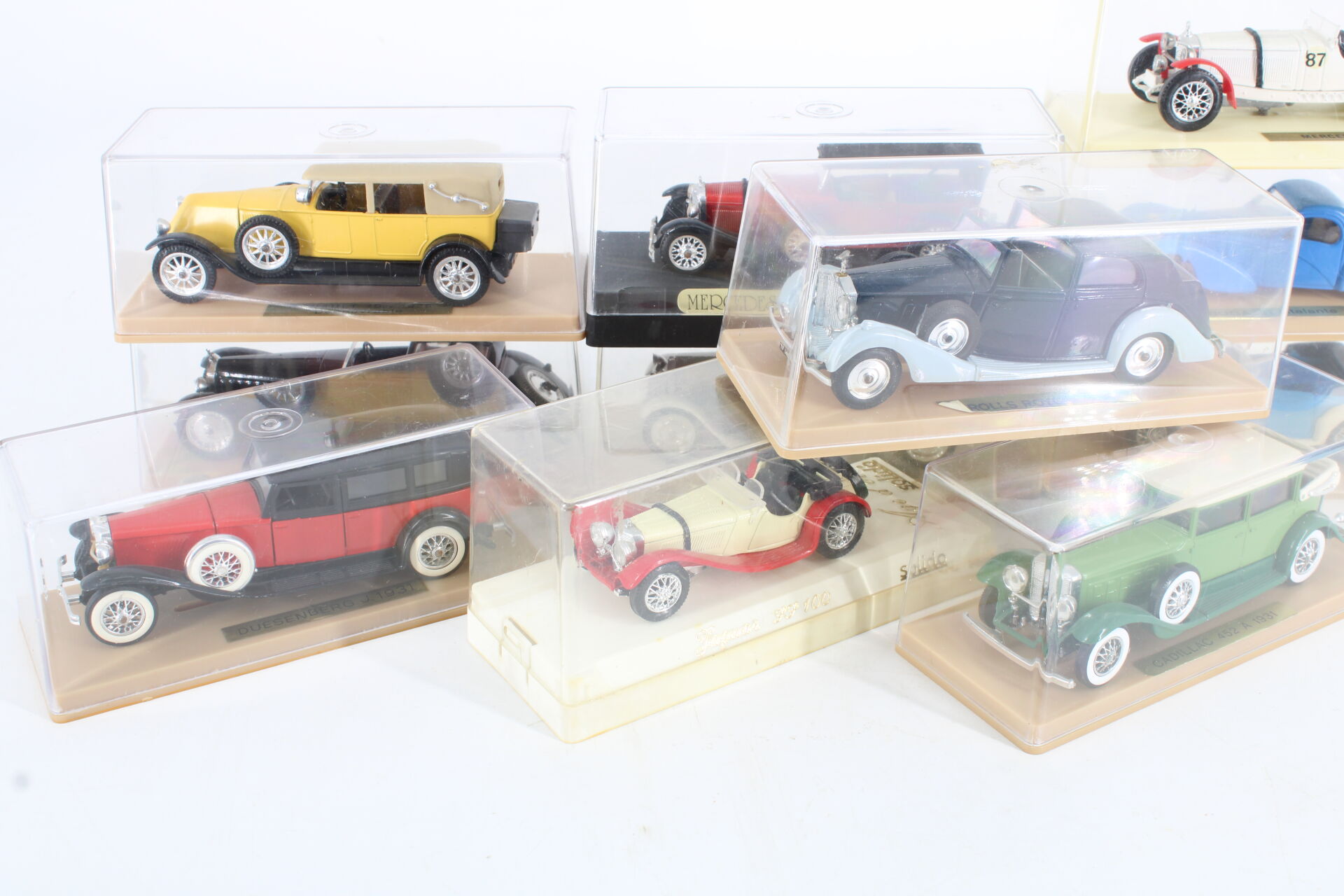 Lot de 11 véhicules miniatures 1920/1940 - Bugatti, Jaguar, Mercedes, Cadillac, Rolls Royce... – Image 3