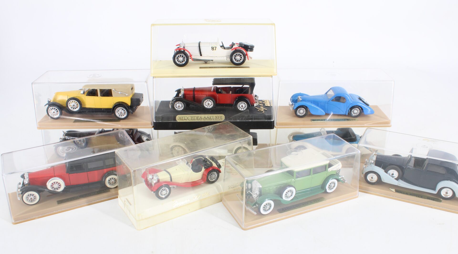 Lot de 11 véhicules miniatures 1920/1940 - Bugatti, Jaguar, Mercedes, Cadillac, Rolls Royce... – Image 4